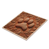 Carreau Paw Print Tile With Floral Design (Côté)