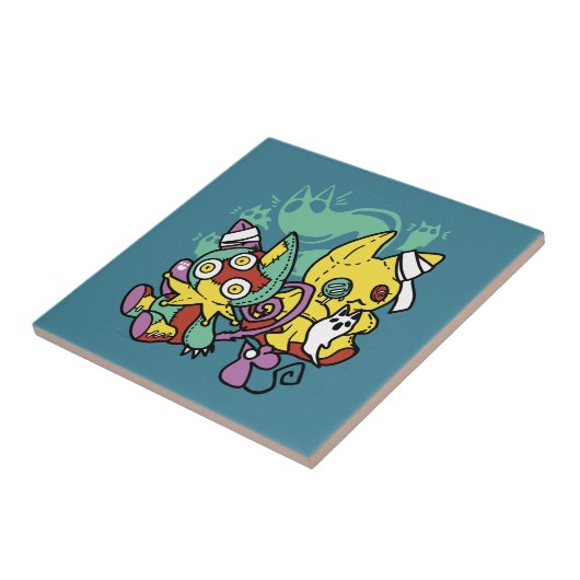 Carreau Paw-sitively Frightful | Monstrous Cats Halloween (Côté)