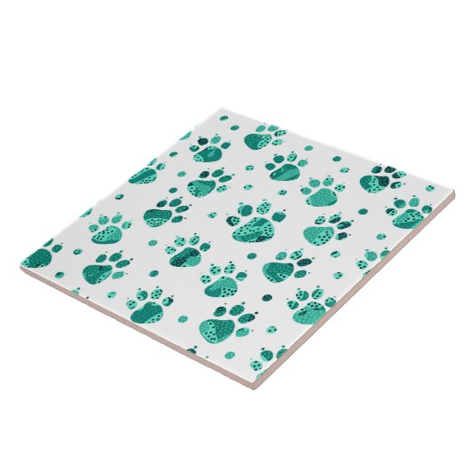 Carreau Paws tachetés Turquoise (Côté)