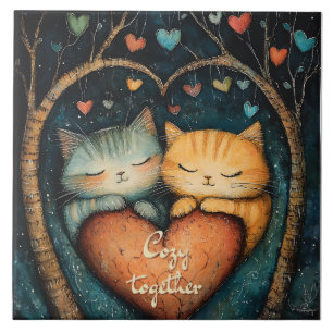 Carreau Pawsively in Love Cosy Together Illustration