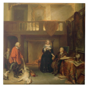 Carreau Payant le dîme (huile sur le panneau)