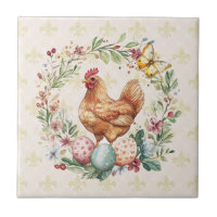 Pays Français Hen Fleur de Lis Dessous de verre Ca