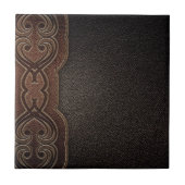 Carreau Pays occidental de cowboy de brun rustique de mode (Devant)