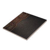 Carreau Pays occidental de cowboy de brun rustique de mode (Côté)