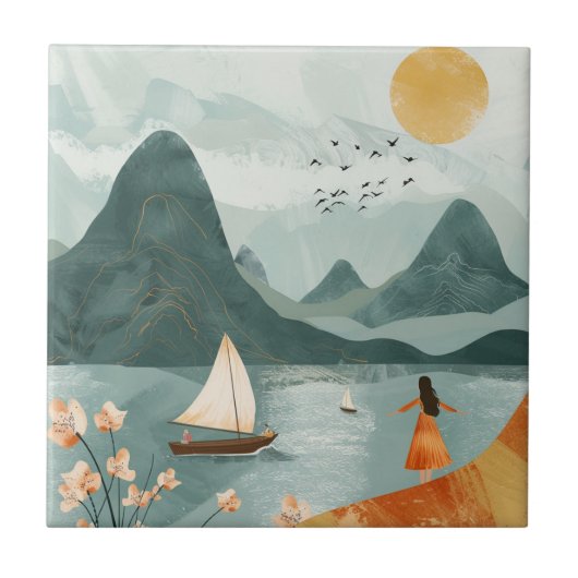 Carreau Paysage Abstrait de Boho (11) (Devant)