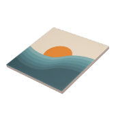 Carreau Paysage abstrait de style rétro (Côté)