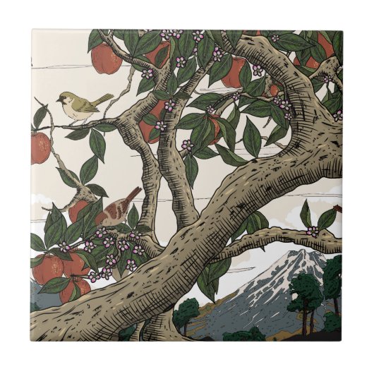 Carreau Paysage d'arbres fruitiers (Devant)