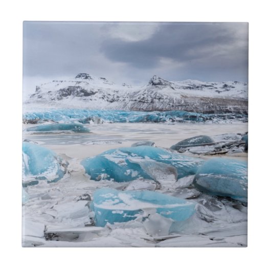 Carreau Paysage de glace de glacier, Islande (Devant)