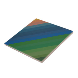 Carreau Paysage de lever de soleil Couleurs Lignes diagona