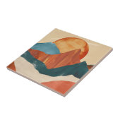 Carreau Paysage de montagne Abstrait Boho avec soleil (Côté)