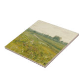 Carreau Paysage de prairie étendu avec oies (Côté)