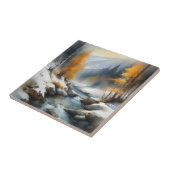 Carreau Paysage de rivière d'hiver serein (Côté)