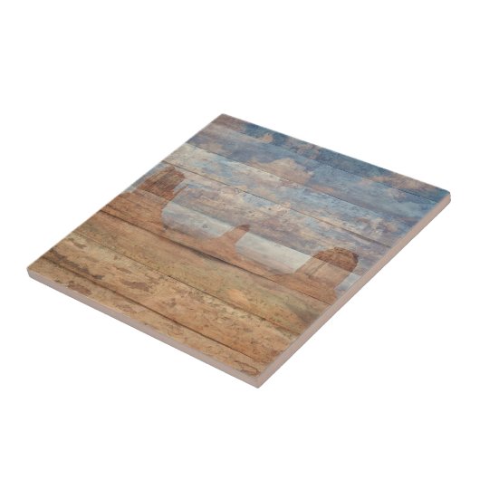 Carreau Paysage Désertique Buttes de Grès et Ciel Céleste (Côté)