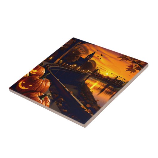 Carreau Paysage d'Halloween deux (Côté)