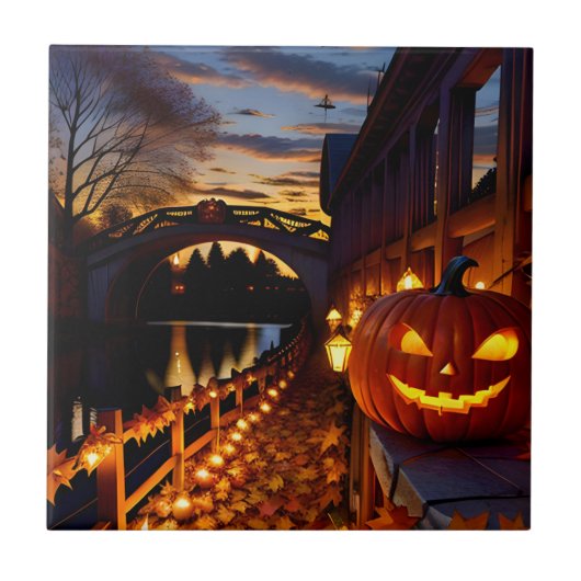 Carreau Paysage d'Halloween quatre (Devant)