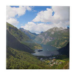 Carreau Paysage du fjord de Geiranger, Norvège