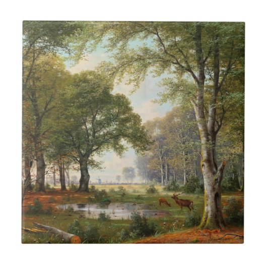 Carreau Paysage forestier du soir (Devant)
