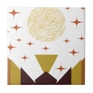 Carreau Paysage géométrique du milieu du siècle