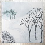 Carreau Paysage hivernal de neige<br><div class="desc">Un paysage hivernal enneigé avec des arbres et un mur en pierre sèche. Brrr ! Art original de Nic Squirrell.</div>