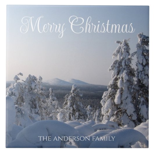 Carreau Paysage hivernal neige Noël (Devant)