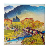 Carreau Paysage japonais frais de pont de Fall River de (Devant)