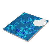 Carreau Paysage lunaire avec papillons - bleu profond (Côté)