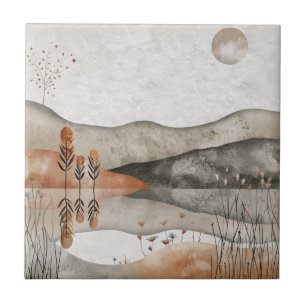 Carreau Paysage lunaire terracotta bohème terreux du lac