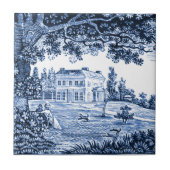 Carreau Paysage Maison victorienne bleu (Devant)