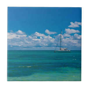 Carreau Paysage marin de la baie tropicale bleue