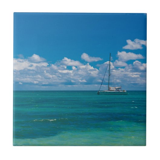Carreau Paysage marin de la baie tropicale bleue (Devant)