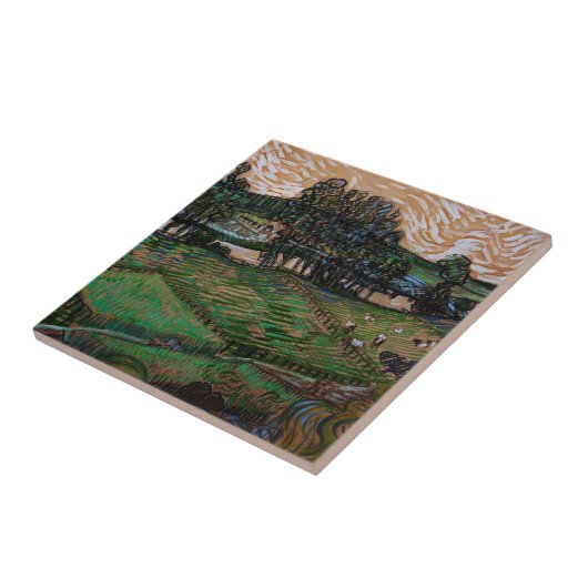 Carreau Paysage, Pont à travers Oise par Vincent van Gogh (Côté)