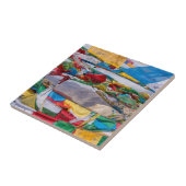 Carreau Paysage tibétain avec drapeaux de prière - Himalay (Côté)