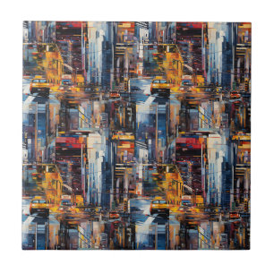 Carreau Paysage urbain cyberpunk abstrait (1)