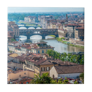 Carreau Paysage urbain de Florence - Pont Vecchio sur l'Ar