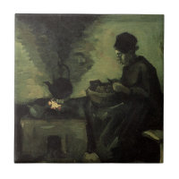 Paysanne au coin du feu par Vincent van Gogh