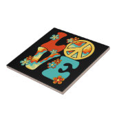 Carreau PEACE SIGN LOVE 60s 70s Tie Dye Hippie Halloween C (Côté)