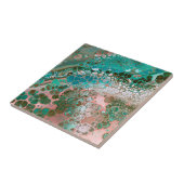 Carreau Peach & Turquoise Acrylic pour Abstract (Côté)