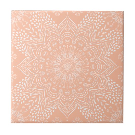 Carreau Peachy Boho Mandala (Devant)