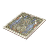 Carreau Peacock Feather and Muses Art Nouveau Pat#4 ID1193 (Côté)