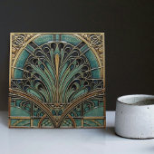 Carreau Peacock Feather Symbolisme Belle Epoque Art Déco