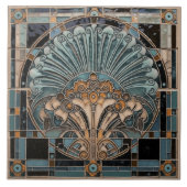 Carreau Peacock Feather Symbolisme Belle Epoque Art Déco (Devant)