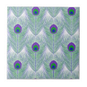 Carreau Peacock Feathers Arrière - plan blanc (Devant)