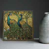 Peacock Klimt Décor Mur Impressionniste Art Nouvea
