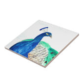 Carreau Peacock Peint Aquarelle Oiseau Cuisine rustique (Côté)