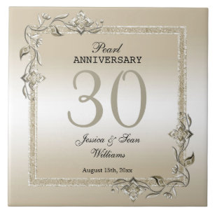 Carreau Pearl Gem & Parties scintillant 30e anniversaire d