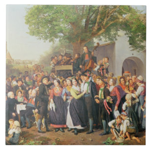 Carreau Peasant Wedding in Lower Austria (oil on canvas)