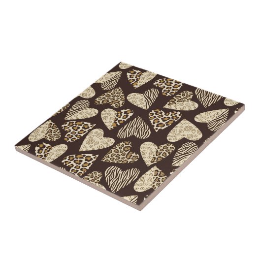 Carreau Peau d'animal avec des coeurs (Côté)