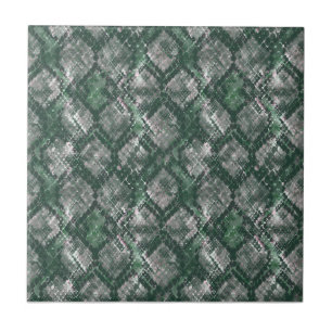 Carreau Peau de serpent imitation grise verte.