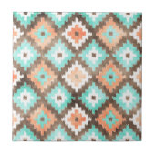 Carreau Pech Orange Turquoise Aqua Green Tribe Art (Devant)