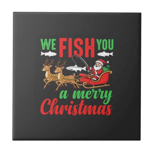 Carreau Pêche de Noël Joyeux Poisson Vous (Devant)